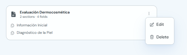Form menu with the Edit option