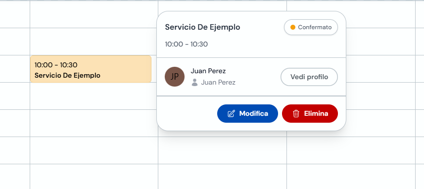Dettaglio di un appuntamento in agenda