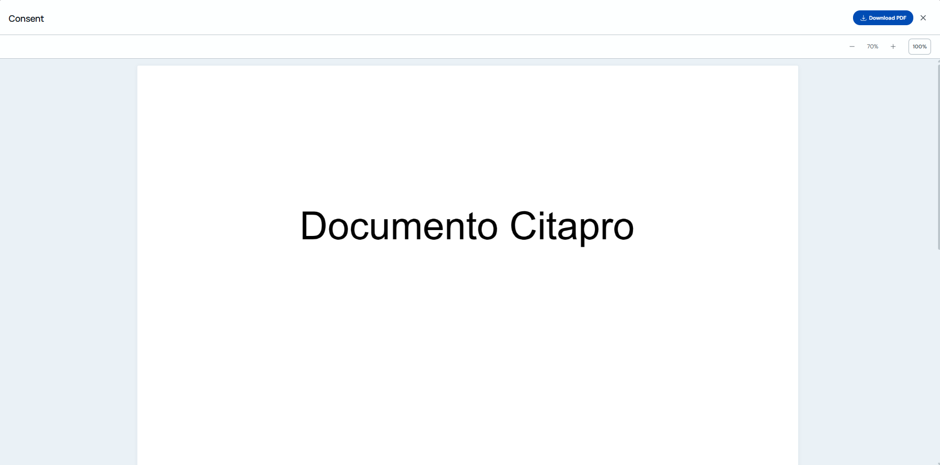 PDF viewer for a consent document